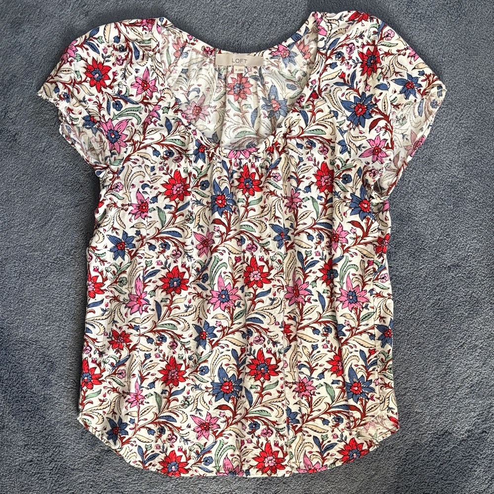 LOFT Multicolor Floral Blouse